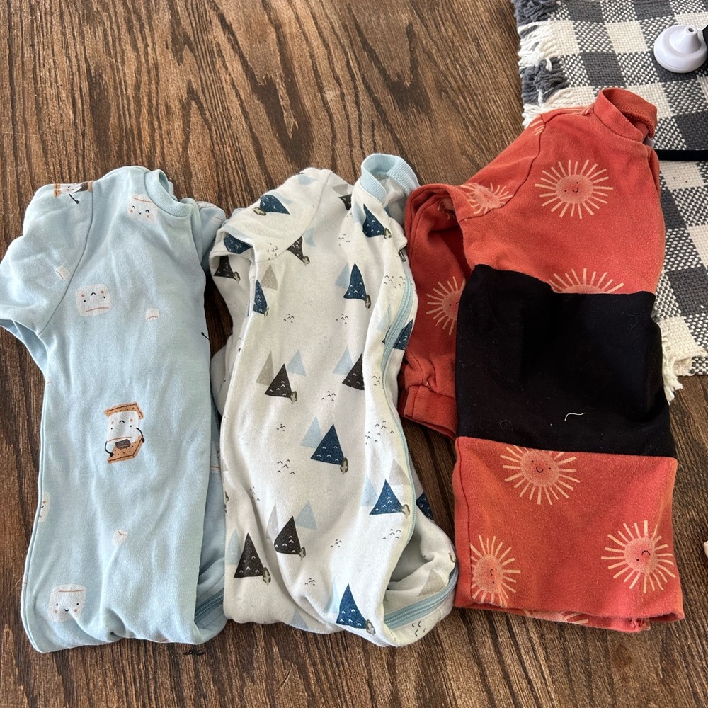 Set of Three Baby Onesies with Fun Patterns